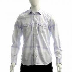 Calvin Klein Men's Classic Fit Cotton 40GW184 Long Sleeve Shirt - Wisteria - Classic Fit