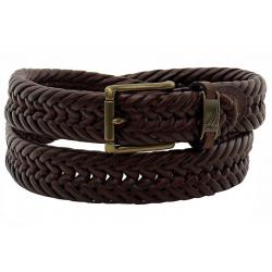 Nautica Men's Hand Laced Braided Belt - Brown - 38