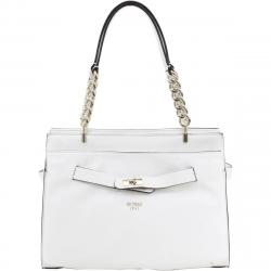 Guess Women's Darby Dual Top Handle Satchel Handbag - White - 10H x 13.5W x 5D in