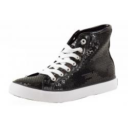 Gotta Flurt Women's Disco II Hi Sequins Fashion Sneakers Shoes - Black - 8