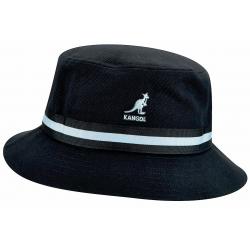 Kangol Men's Stripe Lahinch Cap Cotton Bucket Hat - Black - Small