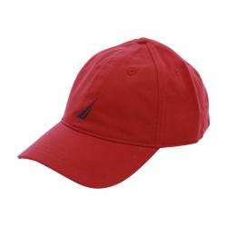 Nautica Anchor J Class Adjustable Cotton Cap Baseball Hat (One Size Fits Most) - Red - One Size