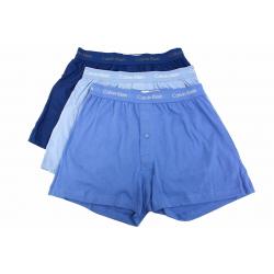 Calvin Klein Men's 3 Pc Classic Fit Cotton Knit Boxers Underwear - Blue - Small
