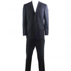 Valentino Men's 3 Buttons 2 Back Vent Black Wool Suit - Black - US: 44; EU: 54