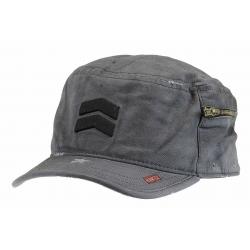 Kurtz Men's Fritz Oil AK136 Cotton Military Cap Hat - Grey - Large