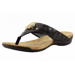 Donna Karan DKNY Women's Bianca Fashion Flip Flops Sandals Shoes - Black Quilted - 6.5 B(M) US
