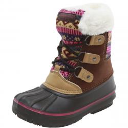 London Fog Little/Big Girl's Tottenham Water Resistant Snow Boots Shoes - Brown - 12 M US Little Kid