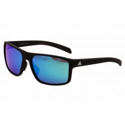 Adidas Men's Whipstart A423 A/423 Sport Sunglasses - Matte Black/Silver Logo/Blue Mirror   6055 - Medium Fit