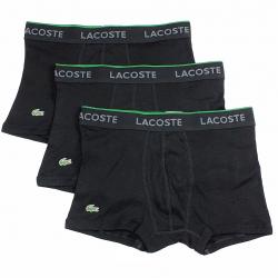 Lacoste Men's 3 Pc Essentials Cotton Boxers Trunks Underwear - Black - X Large