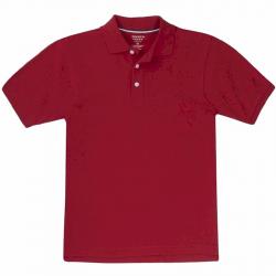 French Toast Boy's Short Sleeve Pique Polo Uniform Shirt - Red - Medium