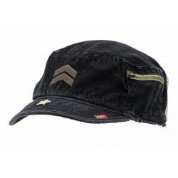 Kurtz Men's Fritz Cotton Military Cap Hat - Black - Small
