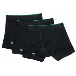 Lacoste Men's 3 Pc Essentials Solid Knit Boxer Briefs Underwear - Black - Medium