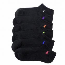 Polo Ralph Lauren Women's 6 Pack Classic Sport Socks Sz: 9 11 Fits 4 10 - Black - 9 11 Fits Shoe 4 10