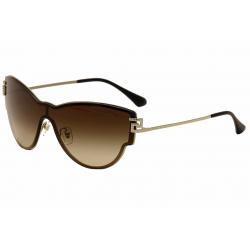 Versace Women's VE2172B VE/2172B Shield Sunglasses - Pale Gold/Rhinestone/Black/Brown Gradient   125213 - Lens 42 Temple 140mm