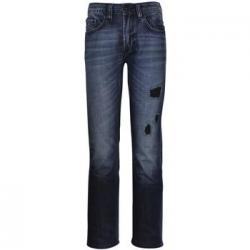 Buffalo By David Bitton Men's Evan Slim Fit Jeans - Rip & Repair Deep Indigo - 36W x 30L