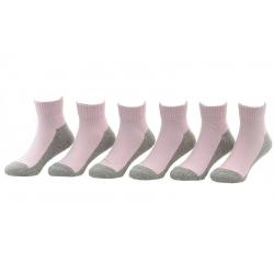 Jefferies Toddler/Little/Big Girl's 6 Pairs Seamless Quarter Cushion Socks - Pink - 5 6.5 Fits Shoe 4 8.5 (Toddler)