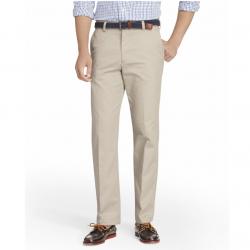 Izod Men's American Chino Flat Iron Slim Pant - Khaki - Slim Fit