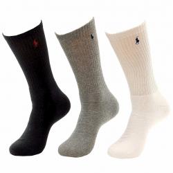 Polo Ralph Lauren Men's Classic Sport 3 Pair Socks - Multi - 10 13 Fits Shoe 6 12.5