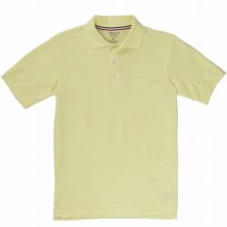 French Toast Boy's Short Sleeve Pique Polo Uniform Shirt - Yellow - Medium Husky