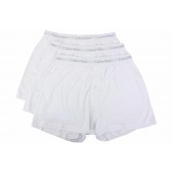 Calvin Klein Men's 3 Pc Classic Fit Cotton Knit Boxers Underwear - White - Small