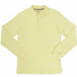 French Toast Boy's Long Sleeve Interlock Uniform Polo Shirt - Yellow - Medium