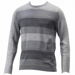 Calvin Klein Men's Merino Striped Long Sleeve Sweater - Grey - Large