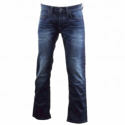 Buffalo By David Bitton Men's Evan X Button Fly Slim Stretch Jeans - Blue; Softly Sanded & Worn - 32W x 32L