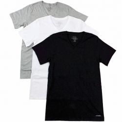 Calvin Klein Men's 3 Pc Cotton Classic Fit V Neck Basic T Shirt - Multi - Small