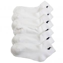 Polo Ralph Lauren Women's 6 Pack Sport Cushioned Ankle Socks - White - Sock 9 11; Fits Shoe 4 10.5