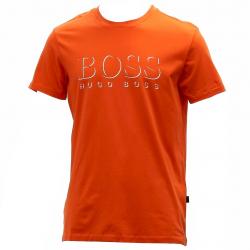 Hugo Boss Men's Cotton Logo Short Sleeve T Shirt - Orange - Small