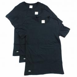 Lacoste Men's Essentials 3 Pc Crewneck Short Sleeve T Shirt - Black - Medium
