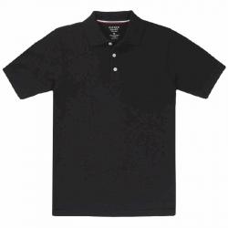 French Toast Boy's Short Sleeve Pique Polo Uniform Shirt - Black - Medium Husky