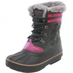 London Fog Little/Big Girl's Chiswick Water Resistant Snow Boots Shoes - Grey - 12 M US Little Kid