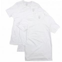 Calvin Klein Men's 3 Pc Cotton Slim Fit Crew Neck Basic T Shirt - White - Large