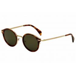 Celine Women's CL 41082S 41082/S Fashion Sunglasses - Havana/Gold/Silver Accent/Green   3UA/1E - Lens 46 Bridge 24 Temple 140mm