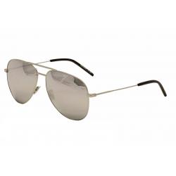 Saint Laurent Classic 11 Pilot Sunglasses - Silver/Black/Grey/Silver Mirror   011 - Lens 59 Bridge 14 Temple 145mm