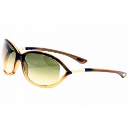 Tom Ford Women's Jennifer TF8 TF/8 Fashion Sunglasses - Brown/Green Gradient   50F - Lens 61 Bridge 16 Temple 120mm