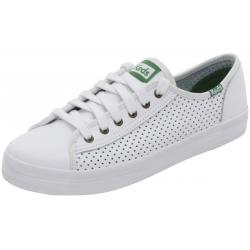 Keds Women's Kickstart Fashion Sneakers Shoes - White Perforated Leather - 8.5 B(M) US