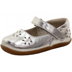 See Kai Run Girl's Ginger II Fashion Mary Janes Shoes - Silver - 3 M US Infant