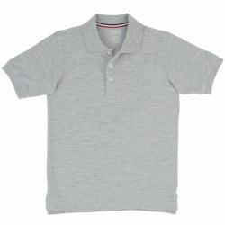 French Toast Boy's Short Sleeve Pique Polo Uniform Shirt - Grey - Small
