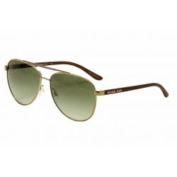 Michael Kors Women's Hvar MK5007 MK/5007 Pilot Sunglasses - Gold Wood/Green Gradient   1043/2L - Lens 59 Bridge 14 Temple 135mm