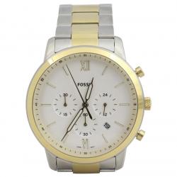 Fossil Men s FS55385 Silver Gold Stainless Steel Chronograph Analog Watch