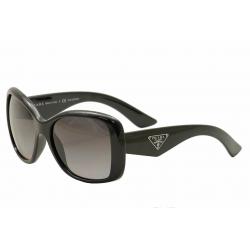 Prada Women's Triangle SPR32P SPR/32P Fashion Sunglasses - Black/Polarized Grey   1AB5V1 - Lens 57 Bridge 17 Temple 140mm