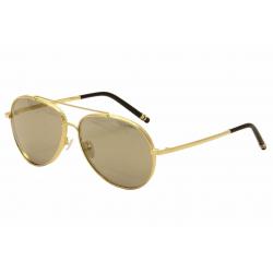 Boucheron Women's BC 0003S 0003/S Fashion Sunglasses - Gold/Black/Mother of Pearl/Grey Gold Flash   001 - Lens 58 Bridge 14 Temple 140mm