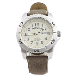 Timex Men s T46681 Expedition Traditional Silver Brown Analog Watch
