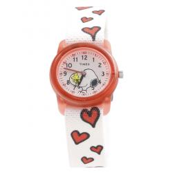 Timex TW2R41600 Time Machines Peanuts Collection Snoopy Red Hearts Analog Watch