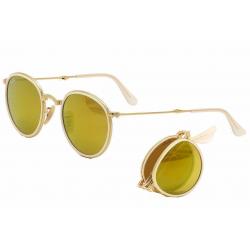 Ray Ban Men's RB3517 RB/3517 Fashion Folding RayBan Sunglasses - Gold/Brown Mirror   001/93 - Lens 51 Bridge 22 Temple 140mm