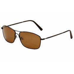 Serengeti Men's Corleone 841 Fashion Sunglasses - Satin Black/Brown Flash Polarized Glass