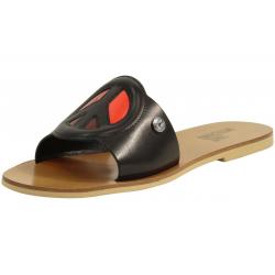 Love Moschino Women's Peace & Love Slides Sandals Shoes - Black - 8 B(M) US/38 M EU