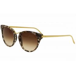 Thierry Lasry Women's Hinky Cat Eye Fashion Sunglasses - Black/Grey Multi 24 K Gold Plated/Brown Grad   101 - Lens 55 Bridge 23 Temple 140mm